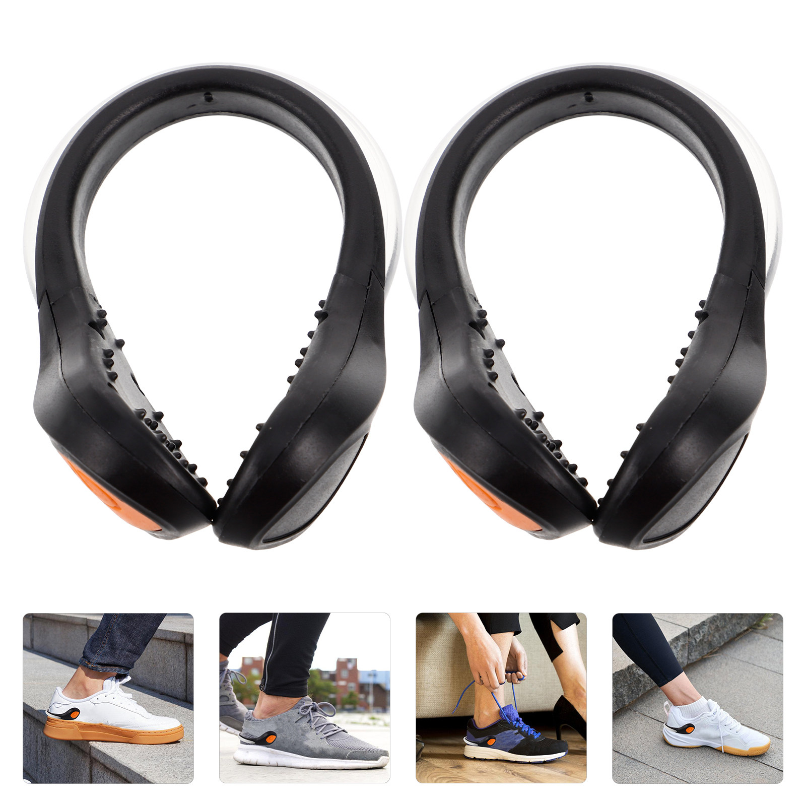 Runners Gear - 2 個 LED シューズクリップライトナイトランニングギアフラッシュシューズ安全クリップイルミネーションランニングライトランナーウォーカーサイクリスト用