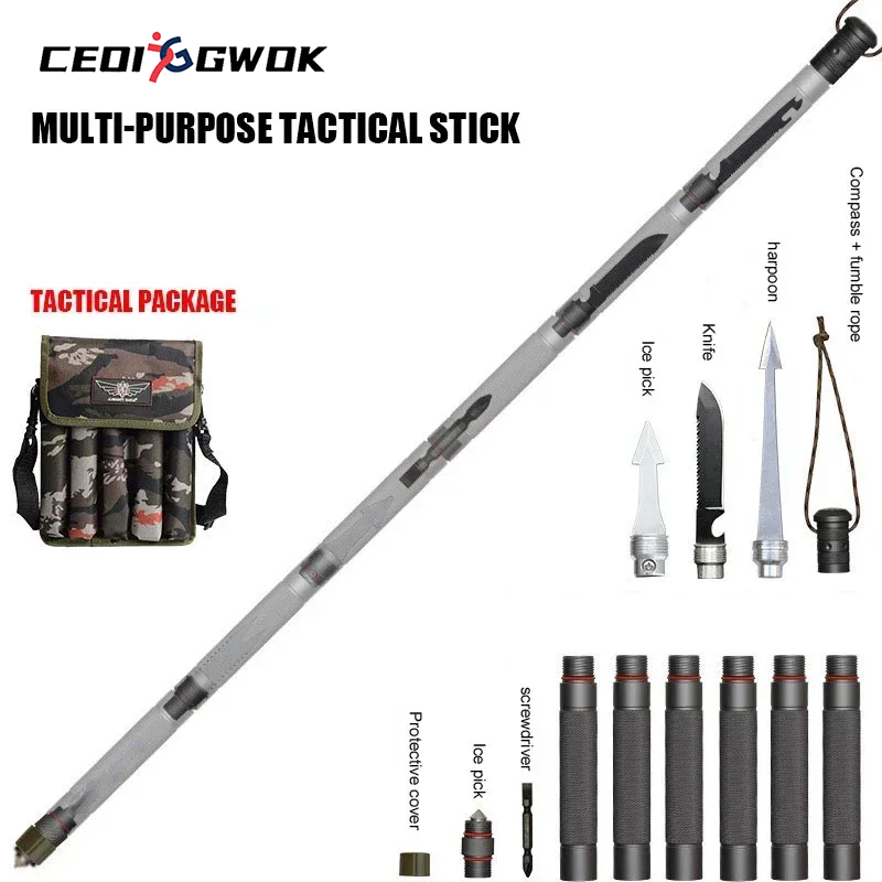 Trekking Pole Carbon - CEOI GWOK ハイキングスティック多機能調節可能なウォーキングスティックすべてのアウトドアニーズ耐久性のあるアルミニウム合金トレッキングポール