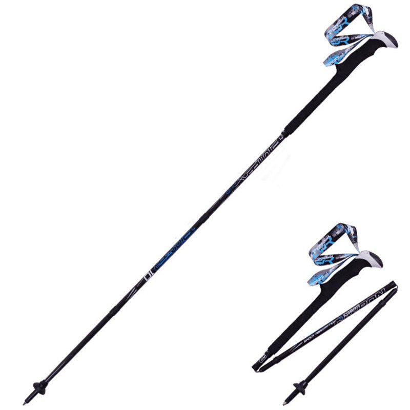 Trekking Pole Carbon - パイオニアカーボンファイバートレッキングウォーキングポール折りたたみ式キャンプクライミングスキーハイキングウォーキングスティックアペンストックポール