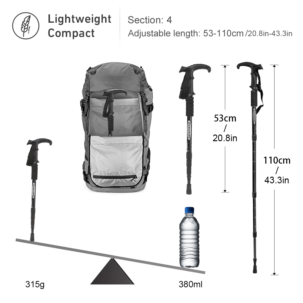 屋外折りたたみトレッキングポール 4 セクションポータブルウ - Trekking Pole Carbon のレビューと価格