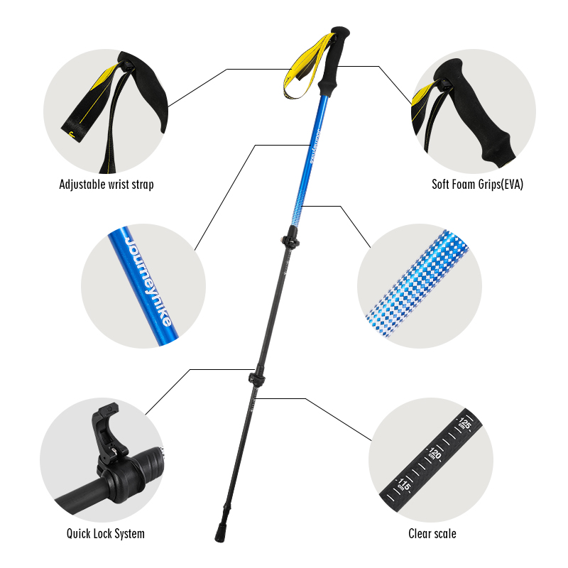 黄色の3Kカーボンファイバートレッキングポール、3段伸縮式ハ - Trekking Pole Carbon のレビューと価格