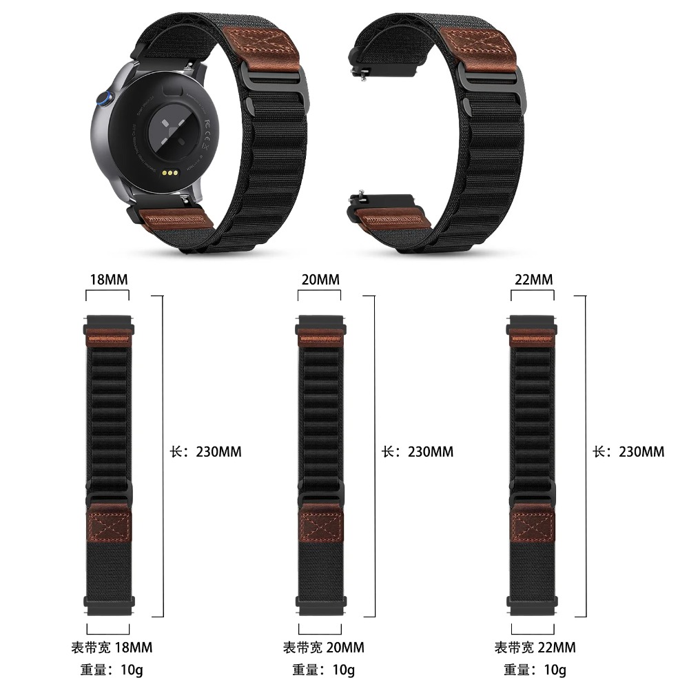18/20/22 ミリメートルナイロン + レザーストラップ - Runners Gear のレビューと価格