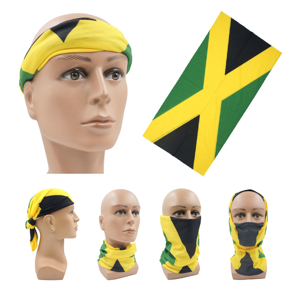 通気性ランニングフェイスマスクスカーフジャマイカ国旗バンダナ - Head Gear Running のレビューと価格