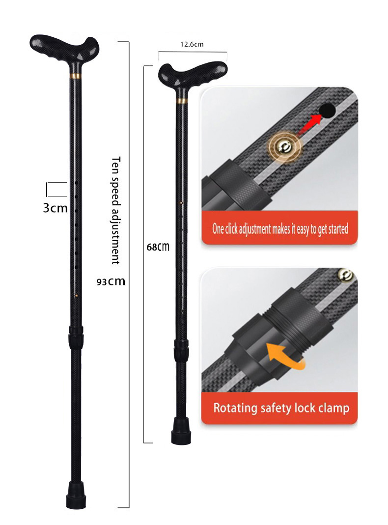 伸縮式カーボン製ウォーキングスティック、滑り止め付きウォーキ - Trekking Pole Carbon のレビューと価格