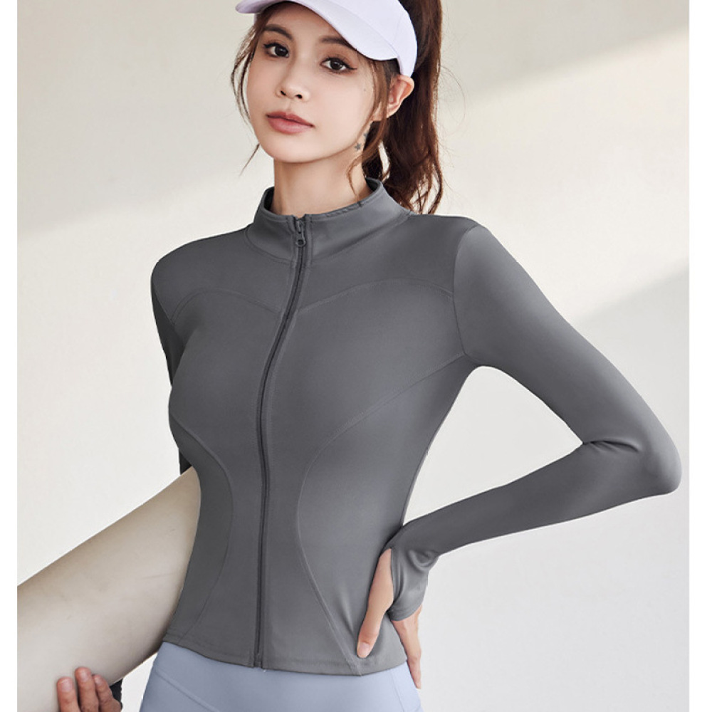 速乾性アスレチックヨガジャケット レディース 長袖 スタンド - Running Gear Long Sleeve のレビューと価格