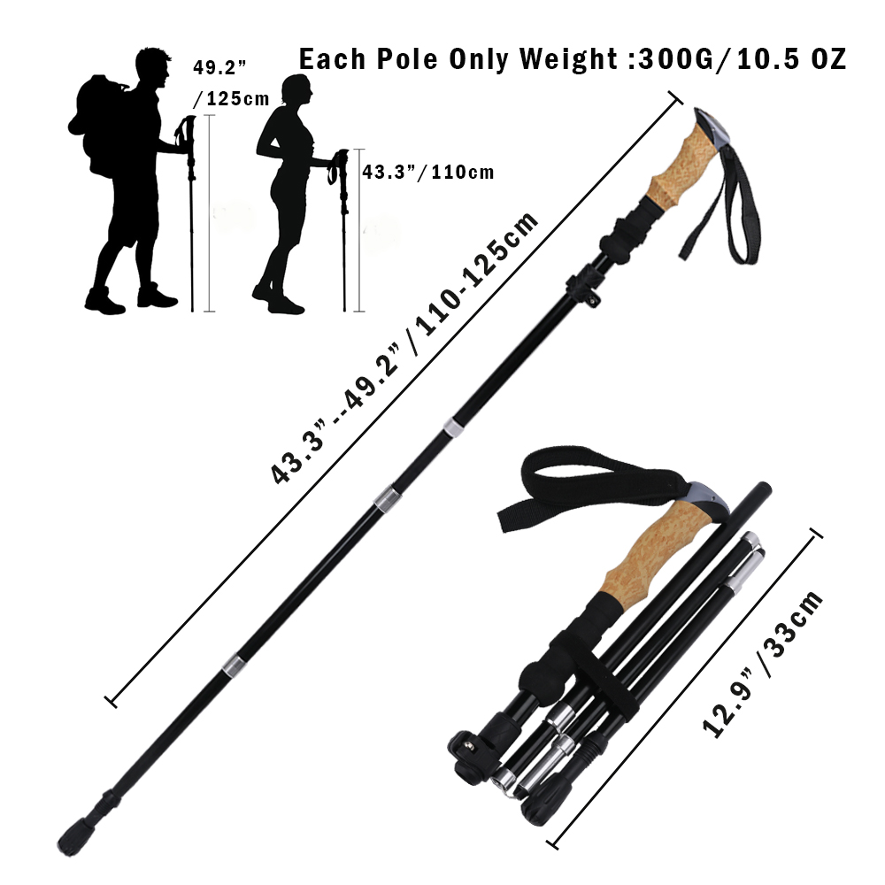 超強力トレッキングハイキングポール - 2本セット 調整可能 - Trekking Pole Carbon のレビューと価格