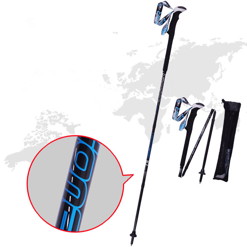 パイオニアカーボンファイバートレッキングウォーキングポール折 - Trekking Pole Carbon のレビューと価格